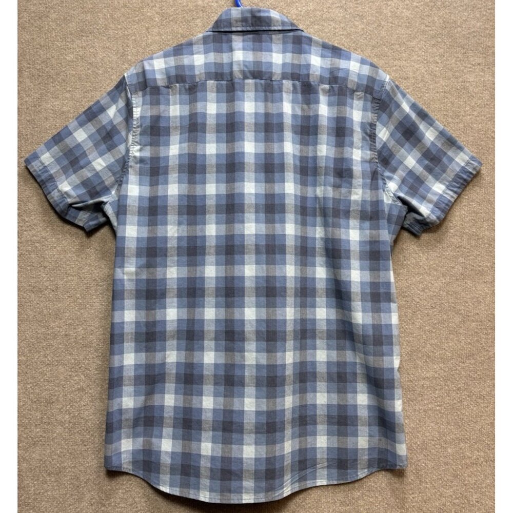 LEE Men's Shirt Premium Select Large Blue Plaid Short Sleeve Button Down GUC - Picture 5 of 11